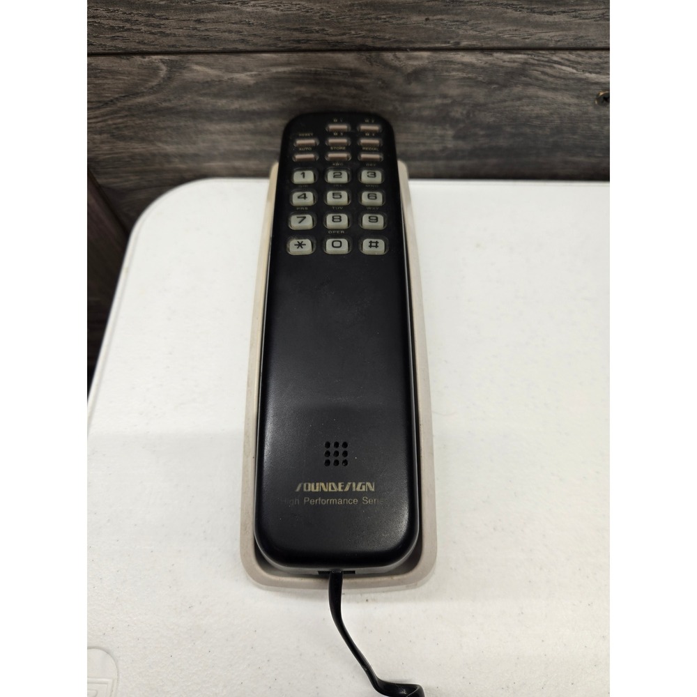 Soundesign 7069BLK Slimline Corded Telephone Black Vintage Landline Phone